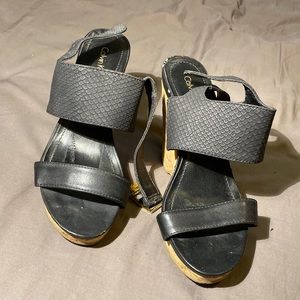 Calvin Klein Cork Wedge Size 6.5